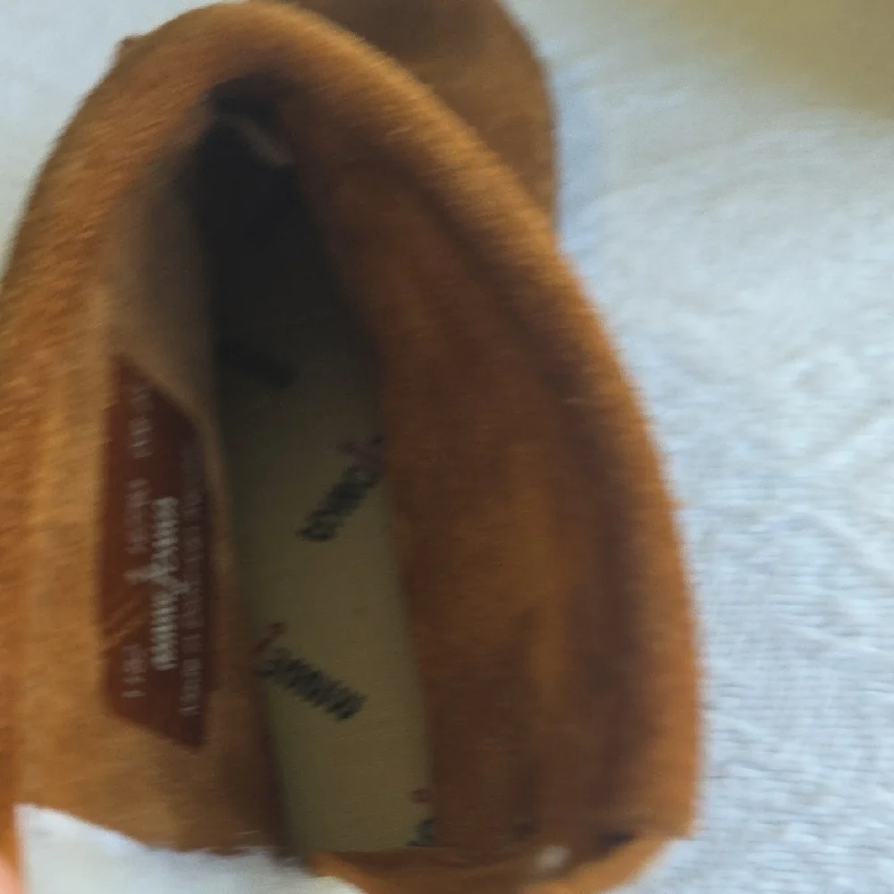 Minnetonka Brown Suede Fringe Kids Moccasins, Soft Sole, Size 5
